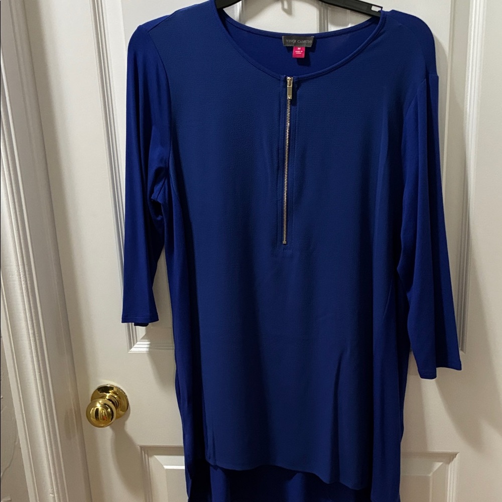 Vince Camuto Royal Blue Zipper Tunic